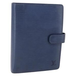 LOUIS VUITTON Epi Agenda MM Day Planner Cover Blue Myrtille R2004G Auth BA6678